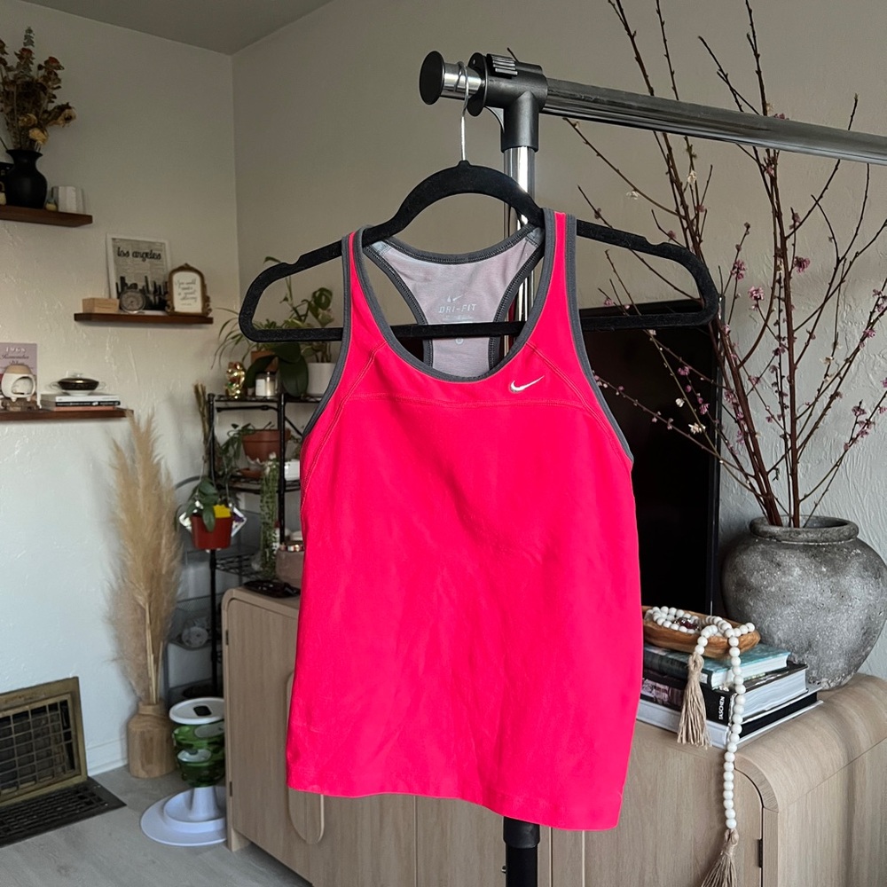 Nike Women's Red/Pink Athletic Tank Top